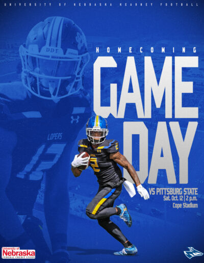 Blue background UNK Football Graphic
