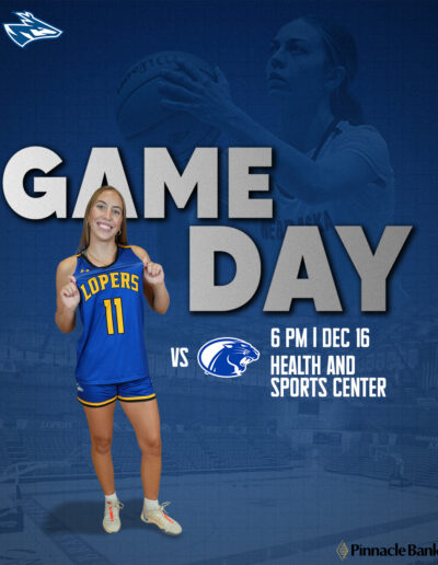 Blue Background UNK Basketball graphic